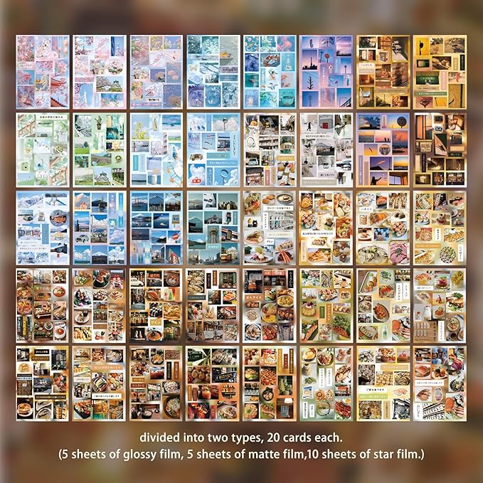Japanese Sticker Book - 40 Sheets Cherry Blossom & Izakaya Food Stickers for Journals, Planners, Scrapbooking & Water Bottles - Kawaii Vinyl Decals (554 Pcs)