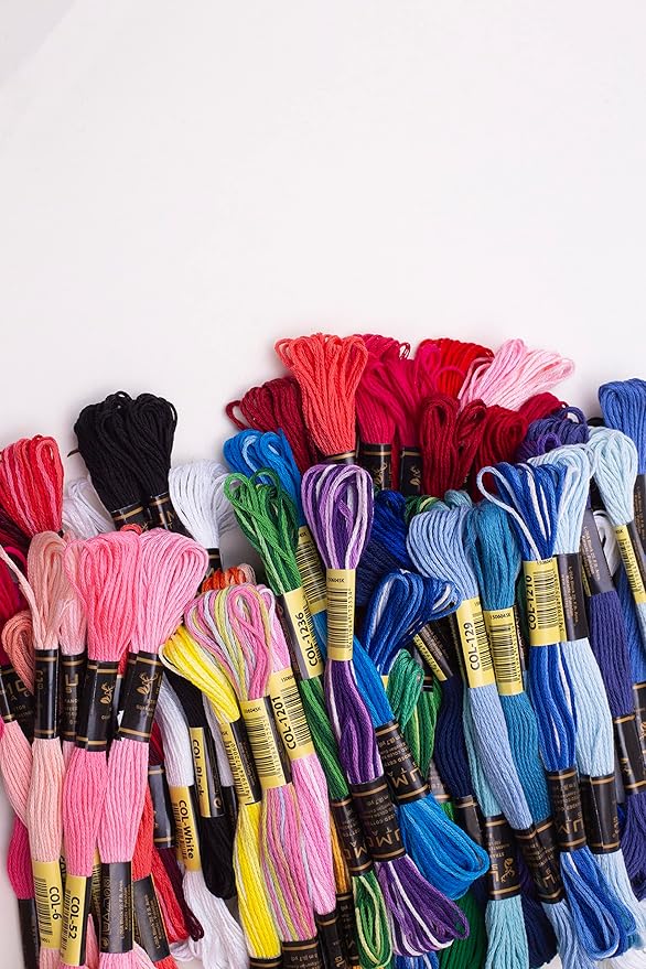 12 Pieces | Premium Embroidery Thread | 100% Egyptian Cotton Premium Skeins | Cross Stitch Embroidery Floss | Oeko TEX Certified Stranded Cotton (Blue Tones)