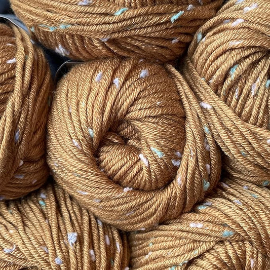 Tweed Twinkles Soft Baby Yarn for Crocheting, 8-Pack (696Yds / 400G), Free Patterns - Acrylic Baby Blanket Knitting Yarn with Flecks - Size 3 DK Light Worsted Weight - Golden Brown