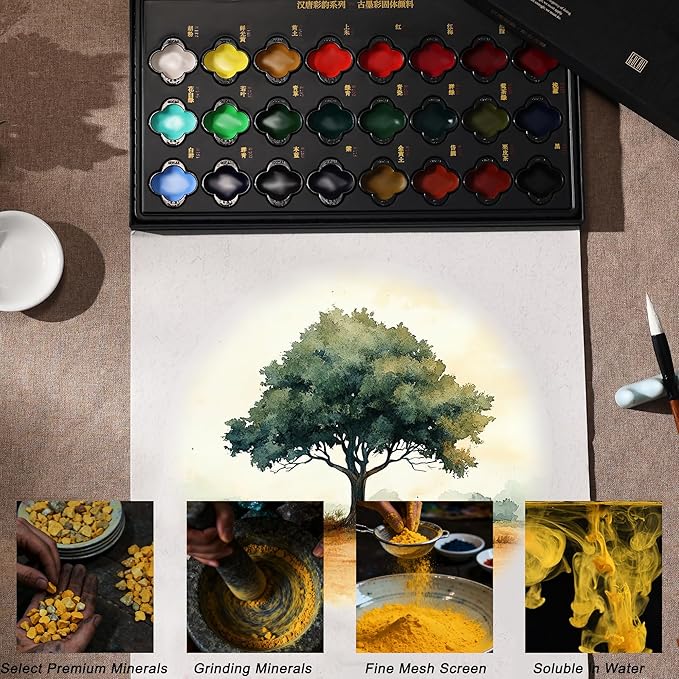 rubens Watercolor Paint Set 24 Colors, Professional Pigment-Rich Water Colors for Adults, Premium Art Supplies Kit, Gift for Artists, Beginners & Students
