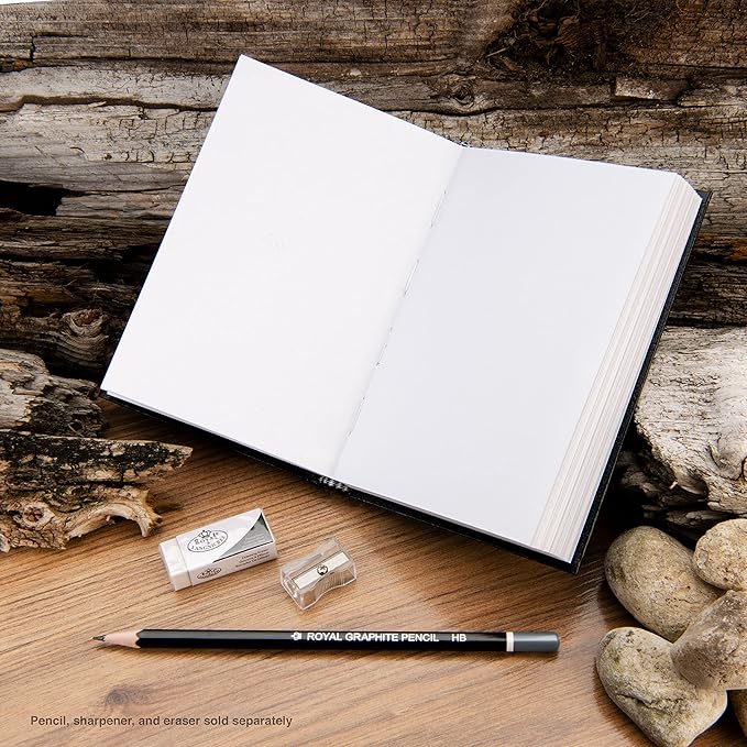 Pentalic - 4"x 6" Hardbound Sketchbook, 110 Sheets, Black