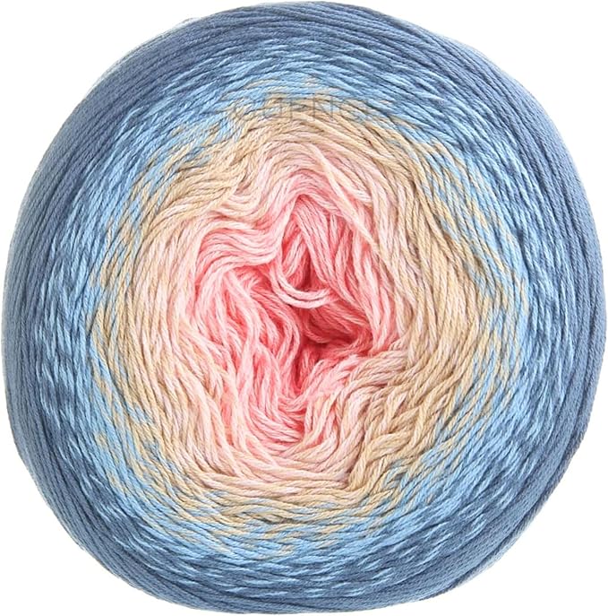 Yarn Art YarnArt Flowers Yarn 55% Cotton 45% Acrylic 250gr 1094yds Multicolor Cotton Yarn Rainbow Crochet Yarn Spring Summer - 1 Fine Sport Skein (262)