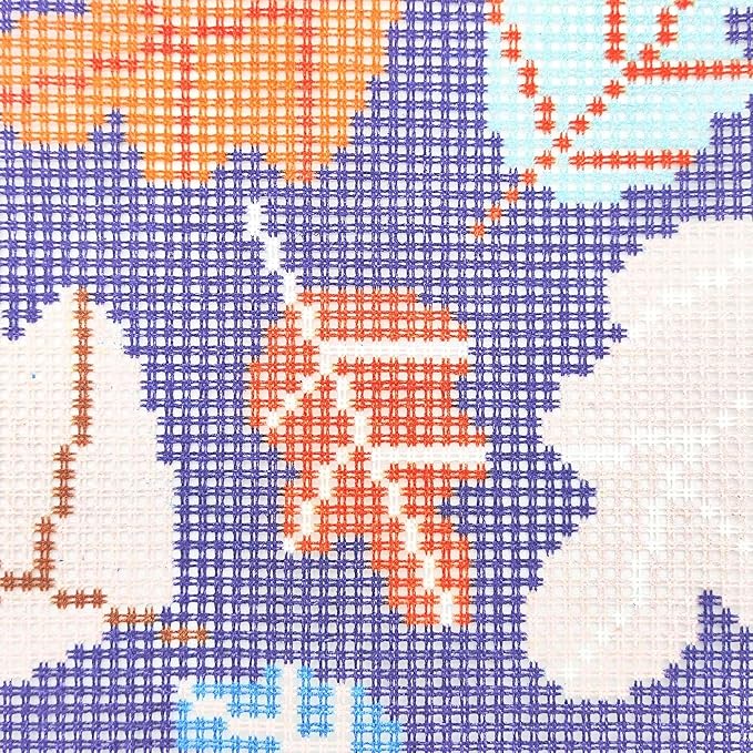 Howie's Needlepoint Needlepoint Kits for Adults, Pillow Front Cross Stitch Kit with Embroidery Pattern on Canvas, Yarn, 2 Needles and Instruction, 16 x 16inch(Colourful Leaves)