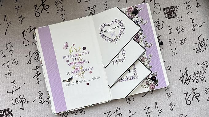 WT Pre-Cut Purple Muse Wide PET Tape, Single Roll, Soft Purple Florals & Handwritten Script, Transparent Decorative Tape for Journaling, Scrapbooking, Bujo, Planner, DIY Crafts, 70mm×5m