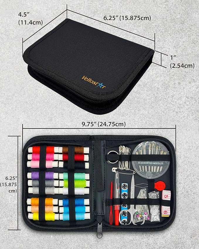 Mini Travel Sewing Kit for Beginners, Adults & Kids – Portable Clothing Repair Kit with 18 Thread Colors, Needles, Scissors & Measuring Tape for Trips, Dorms, Home, Emergency & DIY Use