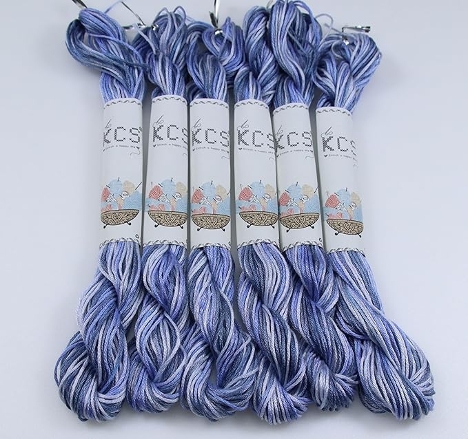 KCS Big skeins of 25 Meters Size 25 Color Variegated Cross Stitch Stranded Threads,6 skeins,4235