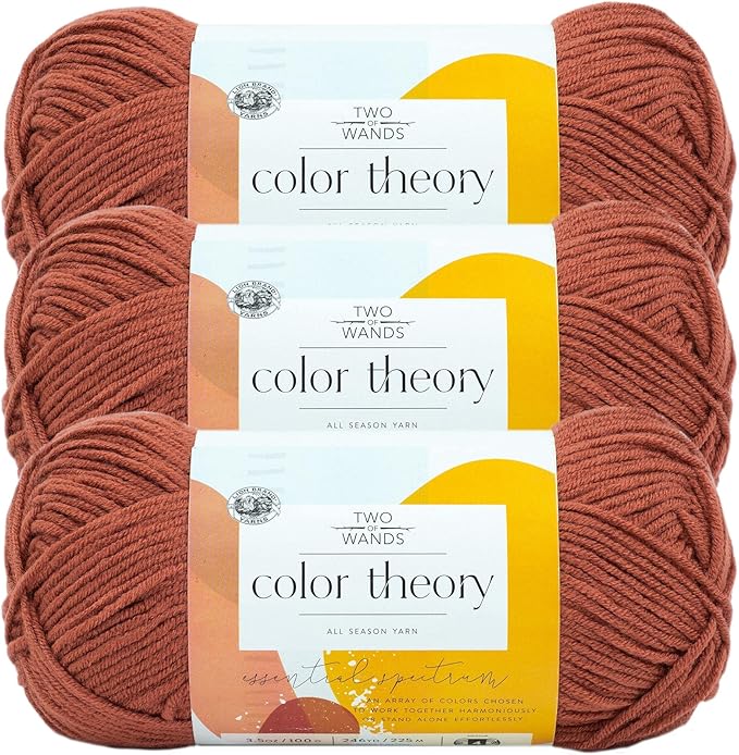 Lion Brand Yarn, Color Theory Worsted Weight Yarn for Knitting and Crochet, Canyon, 3 Pack, Acrylic Fiber with Modern Color Palette, Perfect for Sweaters, Hats and Cozy Blankets