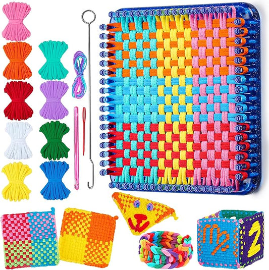 REENLIV Upgraded Weaving Loom Kit Toys for Kids & Adults, DIY Arts & Crafts, Easy Potholder Loom Knitting Activity for Beginners, Ideal Gifts for Girls Ages 5 6 7 8-12 13 Years Old, 252 Craft Loops