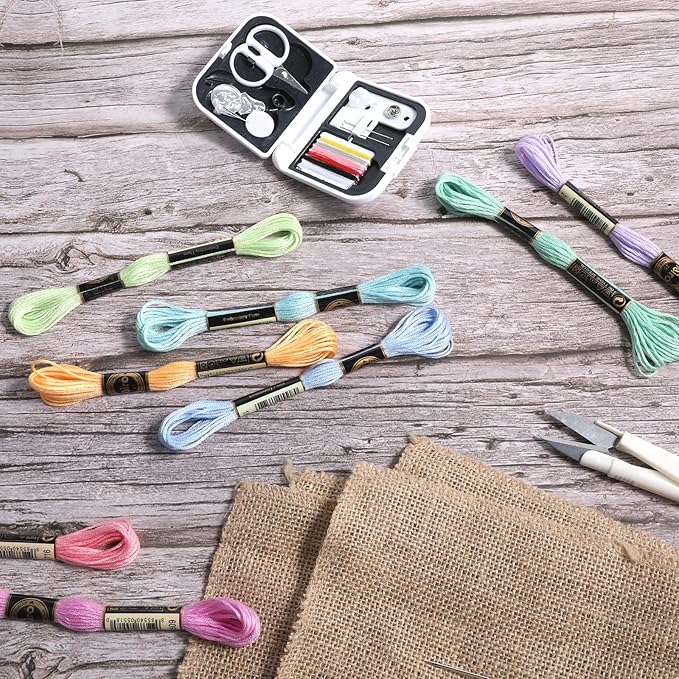 8 Skeins Macaroon Embroidery Thread 6 Ply Gradient Color Variegated Cross Stitch Floss Yarn Threads Friendship Bracelets String for Jewelry Making Sewing Bracelets Knitting Stitching Craft DIY