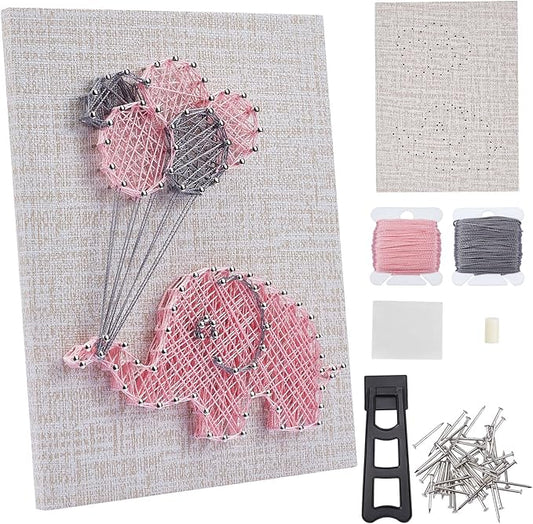 WEBEEDY DIY 3D String Art Kit for Adults Beginners, Elephant Craft Kit, Include All Necessary Accessories and Frame, Christmas Home Wall Decorations Unique Gift