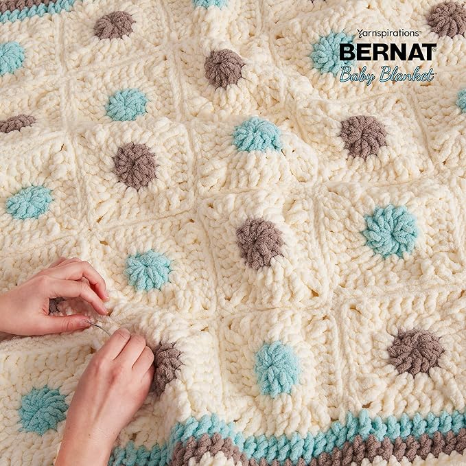 Bernat Baby Blanket Blue Green Yarn - 2 Pack of 300g/10.5oz - Polyester - 6 Super Bulky - 220 Yards - Knitting/Crochet