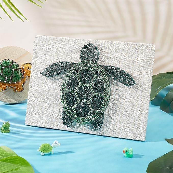 WEBEEDY 3D String Art Kit for Adults Beginners, DIY Sea Turtle String Craft Kit, Include All Necessary Accessories and Frame, Home Wall Poke Art Christmas Holiday Mother's Day Unique Decor Gift