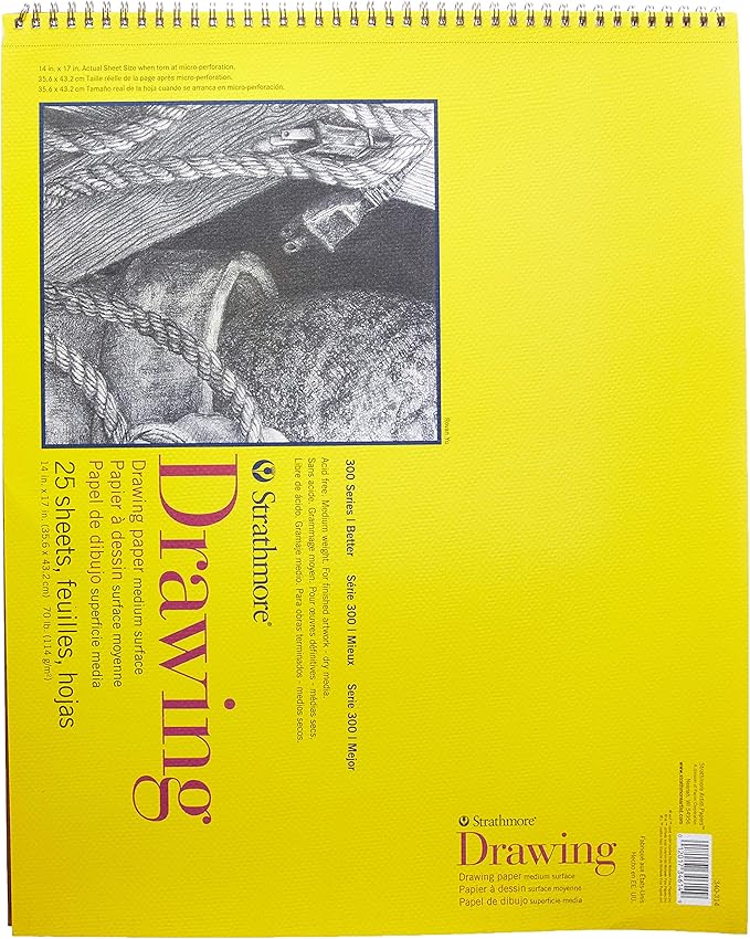 Strathmore 300 Spiral Drawing Pad 14X17 50Sh