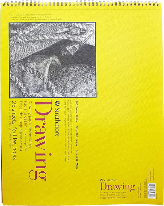 Strathmore 300 Spiral Drawing Pad 14X17 50Sh
