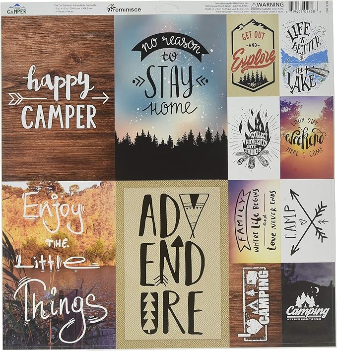 Reminisce (REMBC) Happy Camper Scrapbook Collection Kit, Multi Color Palette