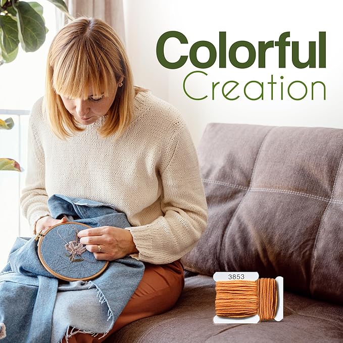 Embroidery Floss Kit and Refills - Cotton Threads - DMC Color Coding for Cross Stitch, String Crafts, Friendship Bracelets