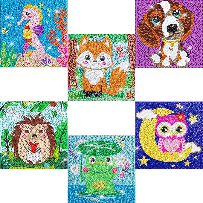 Labeol Diamond Art Kits for Kids Crafts for Girls Ages 6-8-10-12 Easy to DIY Creative Diamond Art Sticker Craft by Numbers Kits for Kids and Adult Beginners (Lovable)