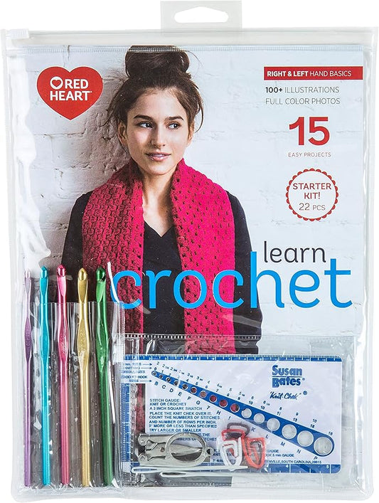 Red Heart, How to Crochet Kit, My Crochet Teacher, Learn to Set