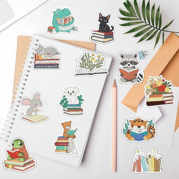 30 Pcs Animal Diamond Painting Magnets Kits Book Diamond Art Fridge Magnet Refrigerator Sticker Diamond Painting kit for Beginners Adults DIY Art Craft Gifts Home Decors