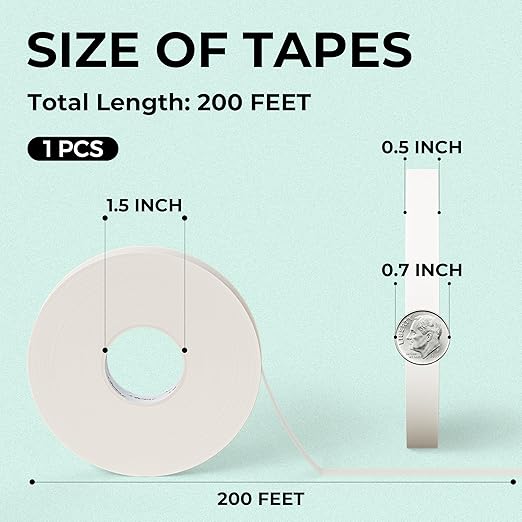 JusArt Artist Tape for Watercolor Paper, 1/2 inch Wide 200FT Long, White Art Tape for Masking, Drafting and Painting, Acid Free, Low Tack