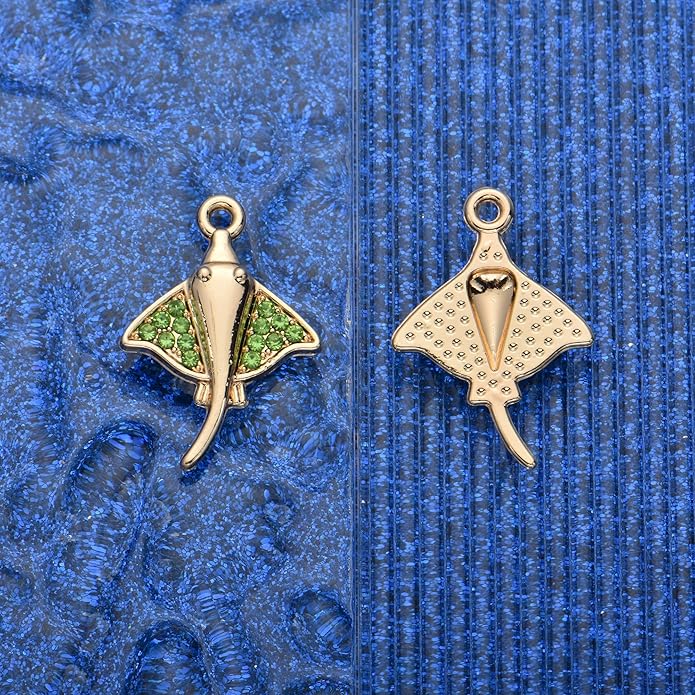 Pack of 20 Rhinestone Charms Gold Plated Pendants Pave Crystal Accessories for Necklace Bracelet Jewelry Making DIY Crafting