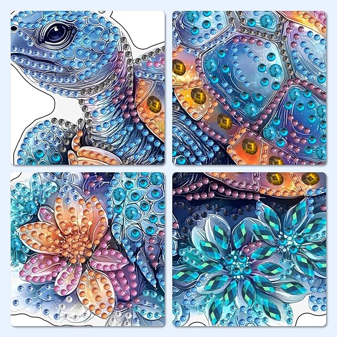 MXJSUA Turtle Special Shaped Hanging Diamond Painting Art Kits for Adults, Crystal Rhinestone Acrylic Gem Art Pendant Ornaments Kit for Home Decor and Gift 7.87 * 7.87 Inch