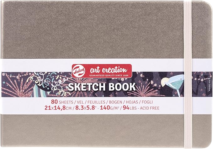 Tarrence T9314-245M 454534 Art Creation Sketchbook, Drawing Notebook, 80 Sheets (21 x 15 cm), Pink Champagne, Thickness 4.9 oz/yd², Fine Acid Free Paper, 80 Sheets