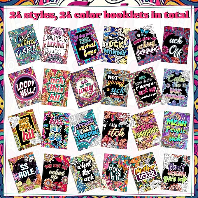 Liliful 144 Pcs Coloring Book Bulk for Adult DIY Art Stress Relief Drawing Book with Patterns, Goodie Bag Filler and Holiday Gifts