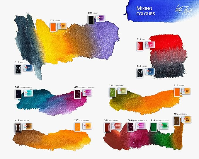 White Nights Professional Watercolor Set 36 Full Pans of Extra Fine Artist Grade Pigments, Vibrant Lightfast Colors in Durable Plastic Box by Nevskaya Palitra