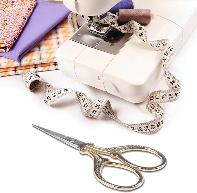 Embroidery Scissors with Leather Scissor Cover Small 3.6 inch Sewing Craft Sharp Scissors for Fabric Cutting Paper Crafting Office Scissor Sewing Handicrafts Tool