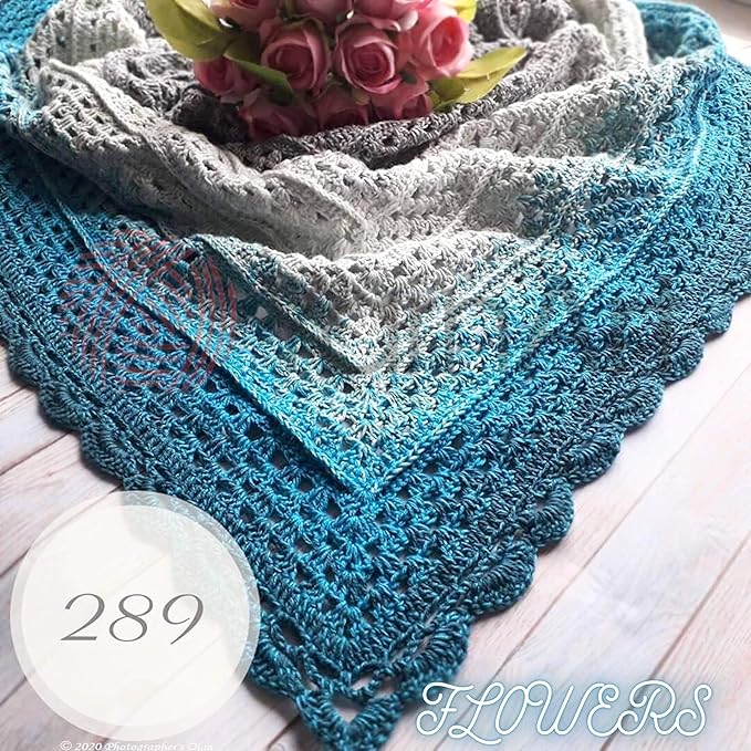 Yarn Art YarnArt Flowers Yarn 55% Cotton 45% Acrylic 250gr 1094yds Multicolor Cotton Yarn Rainbow Crochet Yarn Spring Summer - 1 Fine Sport Skein (289)