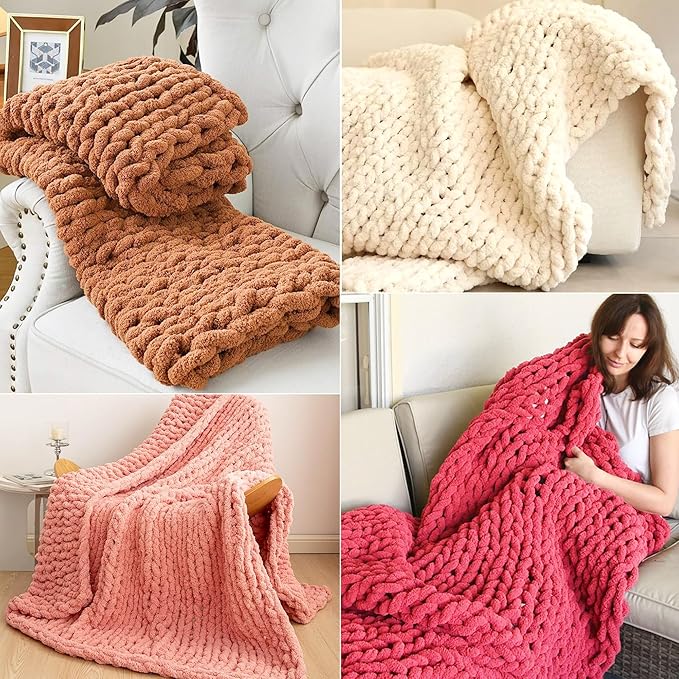 68" Chunky Blanket Loom Kit for DIY No-Needle Hand Knitting Adjustable Wooden Loom Frame Beginner Friendly Yarn Craft for Home Decor & Large Throw Blankets