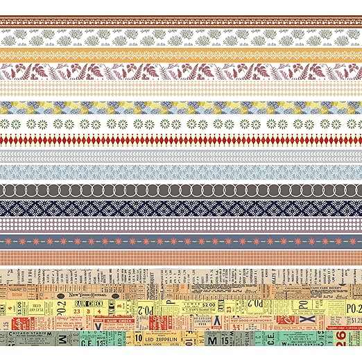 YUBBAEX 20 Rolls Basic Patterns Washi Tape Set Skinny Masking Creative Decorative Tapes, Designer's Selection (Collection 4-Romance)
