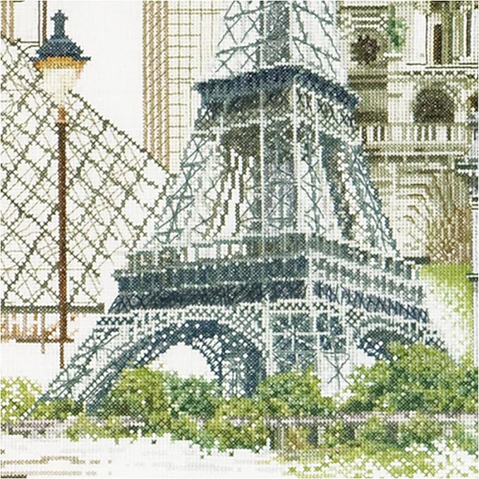 Thea Gouverneur - Counted Cross Stitch Kit - Paris - Aida - 18 Count - Embroidery Kit for Adults - DMC Embroidery Threads and Other Cross Stitch Supplies Included - 472A