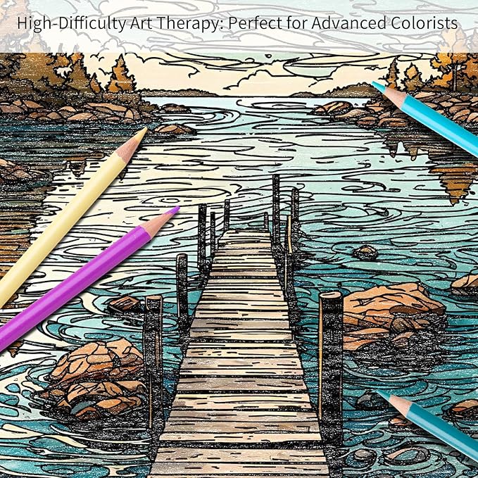 Kalysky Landscapes Adult Coloring Book Set of 3 - Complex Nature Landscapes & Iconic Architecture | Desert, Ocean Forests, Modern Wonders | Coloring Books for Adult Relaxation