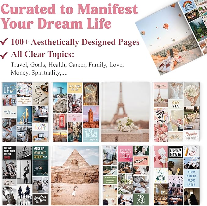 BrightenKidz Vision Board Book – Create Your Dream Life with Inspirational Clip Art, Collage Pictures & Quotes | Vision Board Supplies Kit for Women | Ideal Magazines to Visualize & Achieve Your Goals