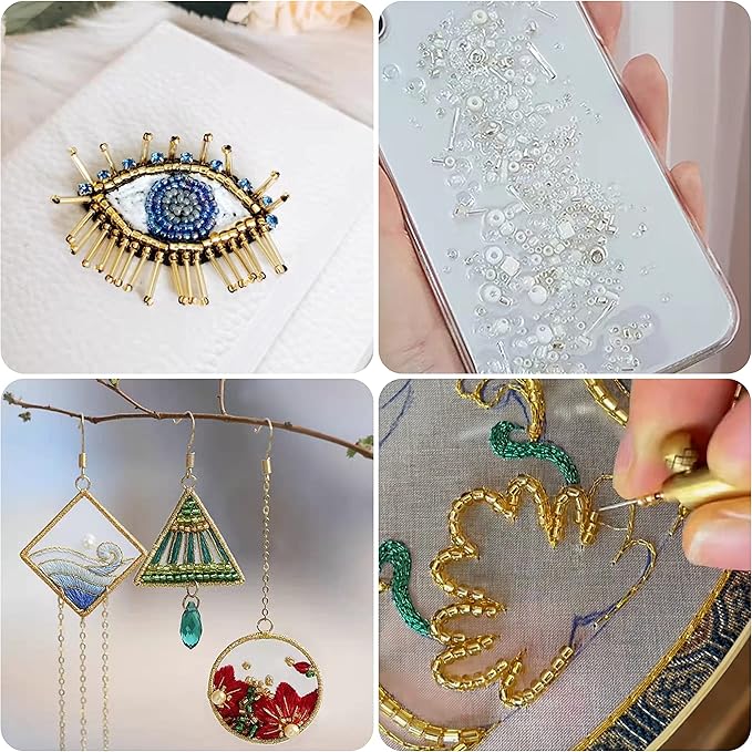 100g Mix Tube Beads Bugle Beads,3500+pcs Glass Bulk Spacer Multi Size 2-6mm Kit for Jewelry Making DIY Craft Bracelets Necklace Earring Making (Christmas Color)