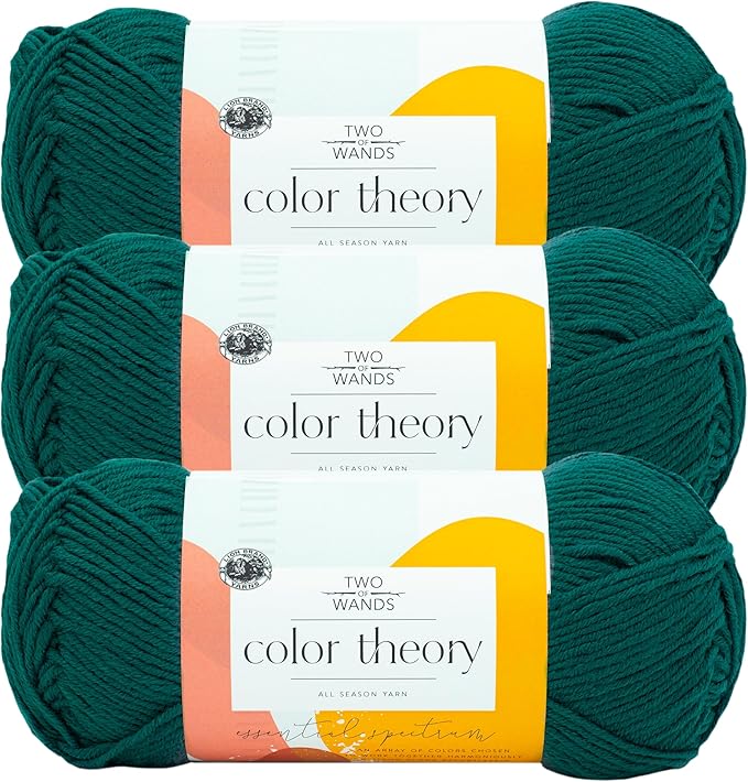 Lion Brand Yarn, Color Theory Worsted Weight Yarn for Knitting and Crochet, Peacock, 3 Pack, Acrylic Fiber with Modern Color Palette, Perfect for Sweaters, Hats and Cozy Blankets