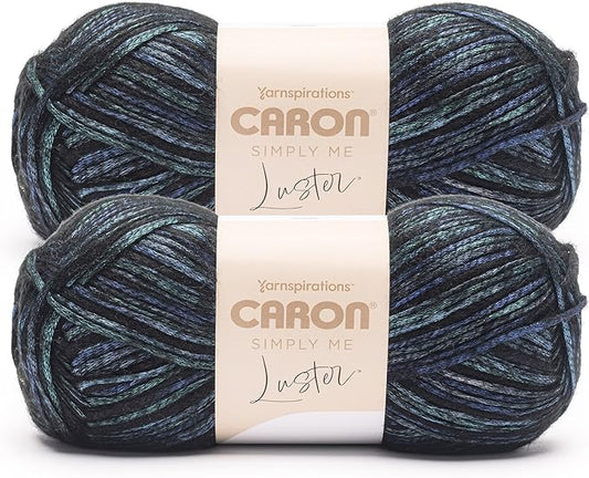 Caron Simply Me Luster Sodalite Yarn - 2 Pack of 170g/6oz - 65% Nylon, 35% Acrylic - #4 Worsted (Medium) - 360 Yards - Knitting/Crochet