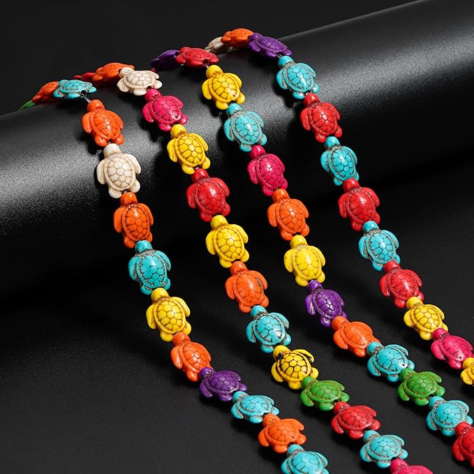 40pcs Turtle Beads and Charms Set, Turquoise Spacers, DIY Jewelry Making (Colorful)
