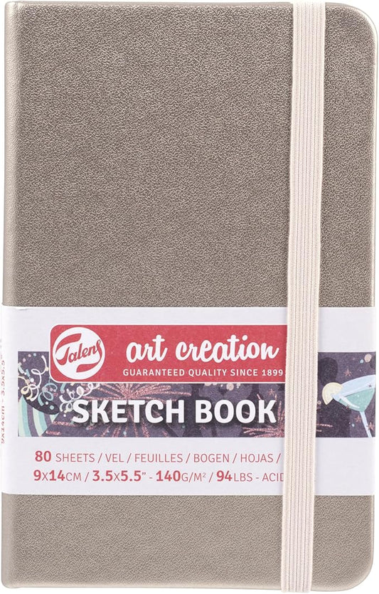 Talens Art Creation T9314-241M 454461 Talens Art Creation Sketchbook, Drawing Notebook, 3.5 x 5.5 inches (9 x 14 cm), Pink Champagne, 4.9 oz/yd² Thick, 5.9 oz/yd² (140 g/m2), Fine Acid-Free Paper, 80