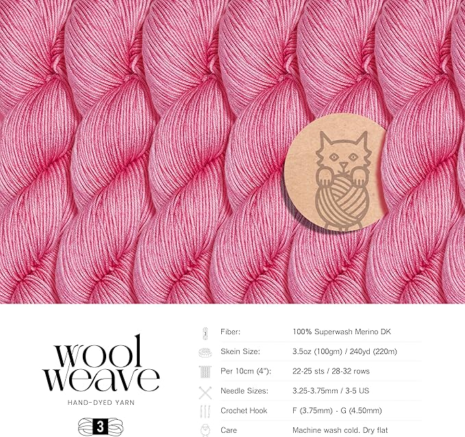 Superwash Merino Wool Yarn for Knitting & Crocheting - Premium Hand Dyed Yarn, 100gr, 240 Yards Dk Weight Yarns - Luxurious, Soft & Durable Yarns