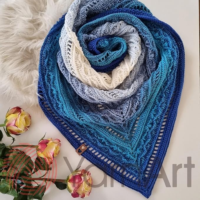 YarnArt Flowers – Gradient Cotton Acrylic Blend, 250g (8.8 oz), 1094 yds, Lightweight Sport Yarn for Crochet, Knitting, Shawls, Summer Projects (299)