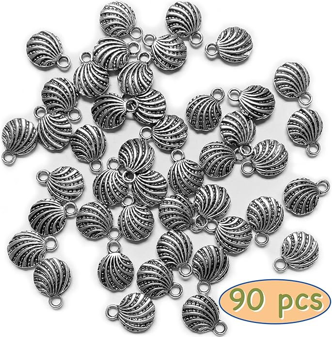 Heather's cf Silver Sea Charms – Antique Pendants, Non-Tarnish, Lead-Free & Nickel-Free, Bulk Ocean Animal Charms for DIY Jewelry, Bracelets, Necklaces, Earrings, Beach Craft Supplies (Sea Animals)