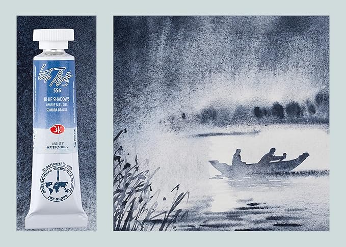 White Nights Extra Fine Artists Grade Professional Watercolor Set 3 * 10ml Tubes Granulating Colors by Nevskaya Palitra (Midnight)