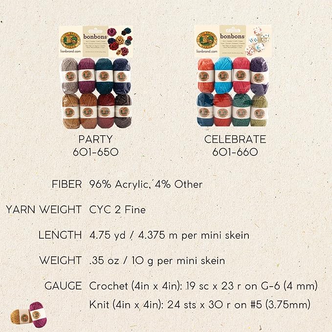 Lion Brand Yarn Lion Brand Bonbons 680 Crayons