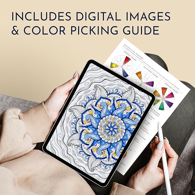 Premium Mandala Coloring Book for Adults – 50 Stress Relief Designs – 180gsm Thick Bleed-Proof Paper, Spiral Bound Lay-Flat, Perforated – Frameable Art, Relaxation Gifts for Women, Anxiety Relief