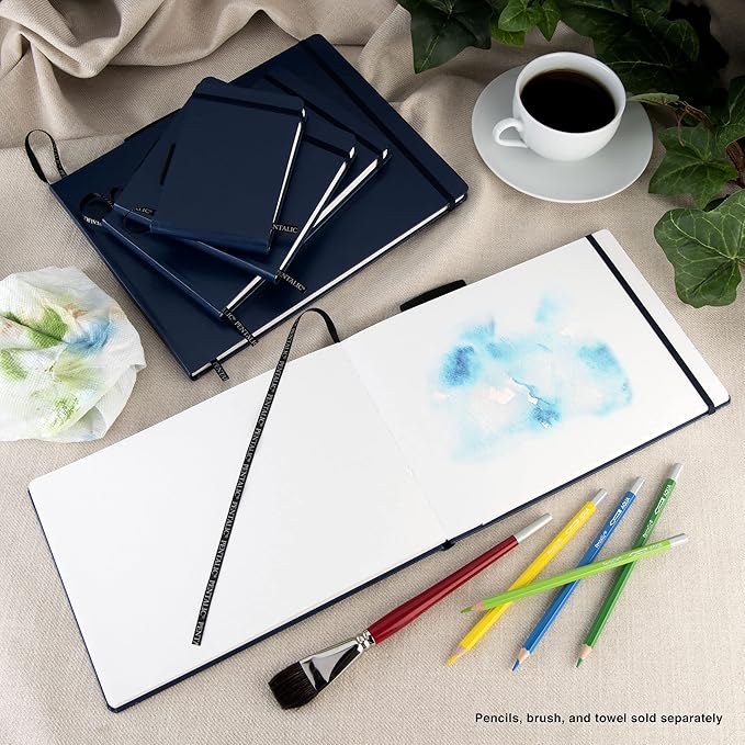 Pentalic 3.5" x 5.375" Aqua Journal, Watercolor, 48 Pages, Blue