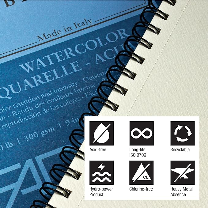 Fabriano 1264 Watercolor Pad, 11" x 15", Glue Bound, 140 lb., 3-Pack