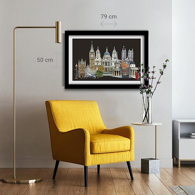 Thea Gouverneur - Counted Cross Stitch Kit - London - Aida - 18 Count - Embroidery Kit for Adults - DMC Embroidery Threads and Other Cross Stitch Supplies Included - 470A